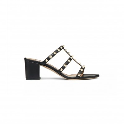 VALENTINO ROCKSTUD CALFSKIN LEATHER SLIDE SANDAL 60 MM 5W2S0C47VOD_0NO
